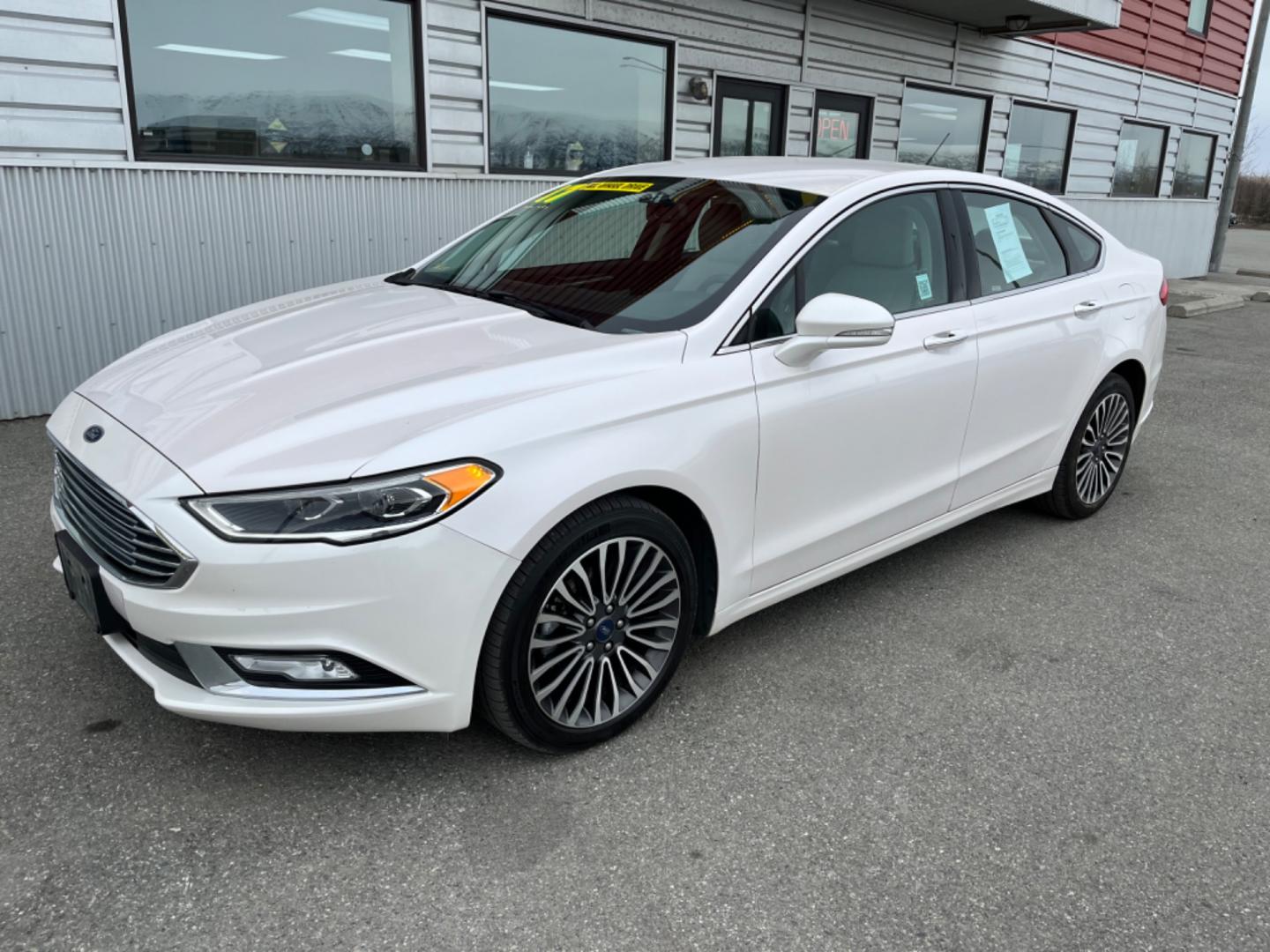 2017 WHITE /Tan FORD FUSION TITANIUM (3FA6P0D91HR) with an 2.0L engine, Automatic transmission, located at 1960 Industrial Drive, Wasilla, 99654, (907) 274-2277, 61.573475, -149.400146 - Photo#0